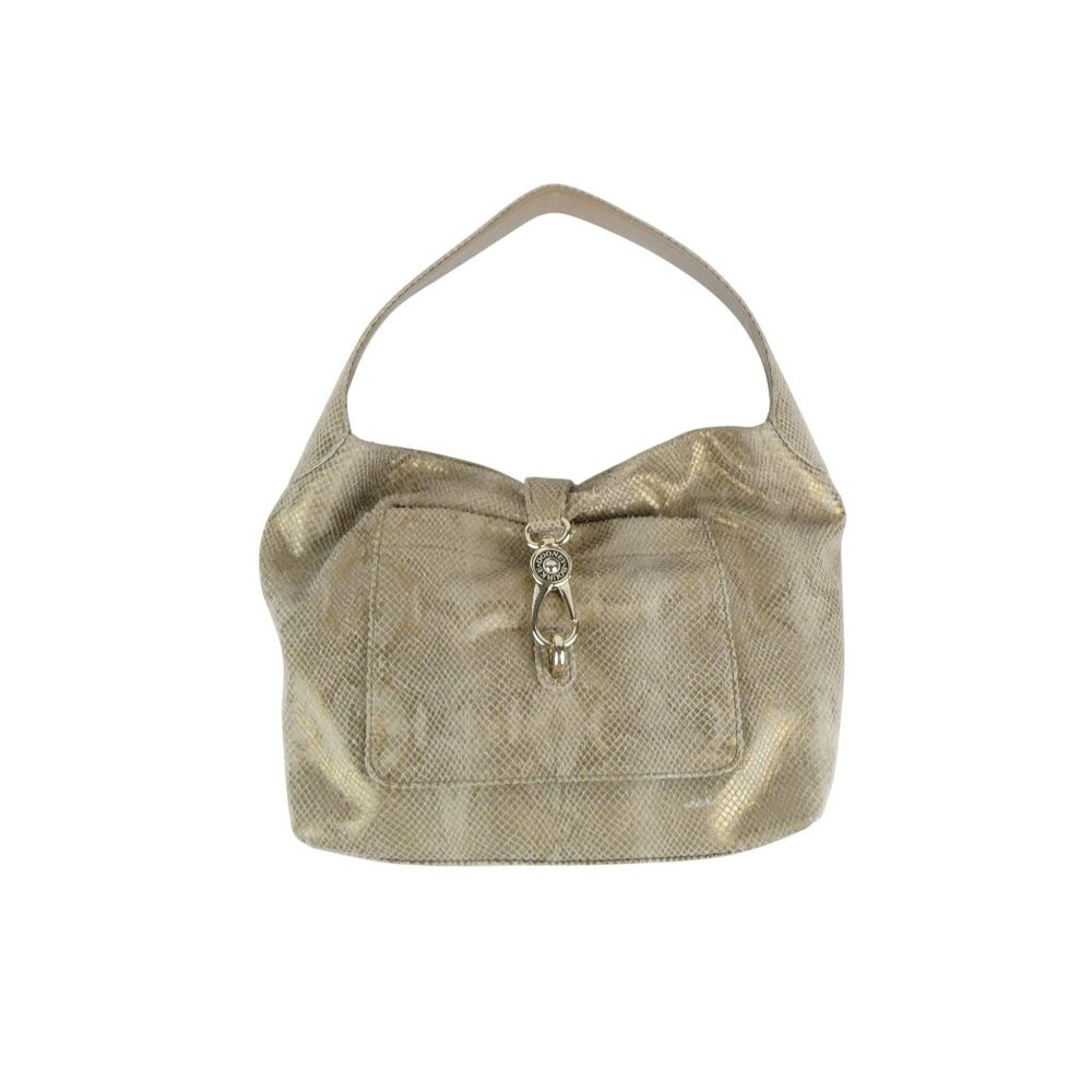 Dooney & Bourke Snake Embossed Gold Leather Hobo Shoulder Bag